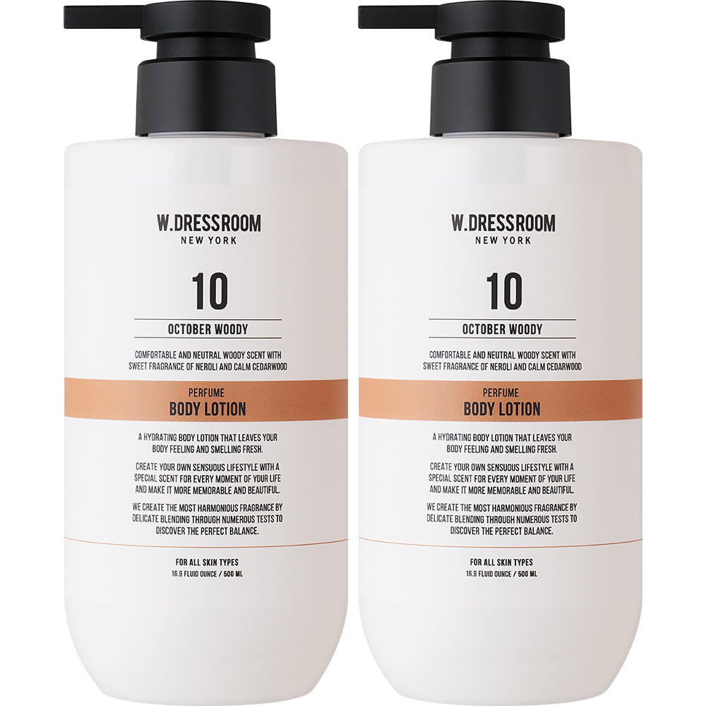 W.Dressroom Perfume Body Lotion No.10 October Woody 500ml (2 Pack)