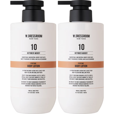 W.Dressroom Perfume Body Lotion No.10 October Woody 500ml (2 Pack)