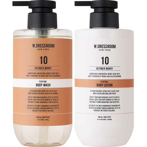 W.Dressroom Perfume Body Wash & Body Lotion No.10 October Woody 500ml