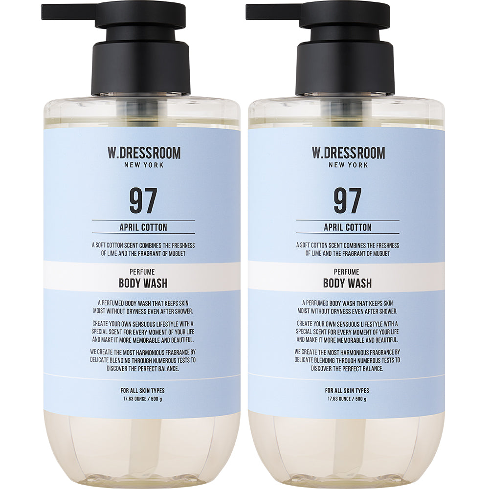 W.Dressroom Perfume Body Wash No.97 April Cotton 500g (2 Pack)