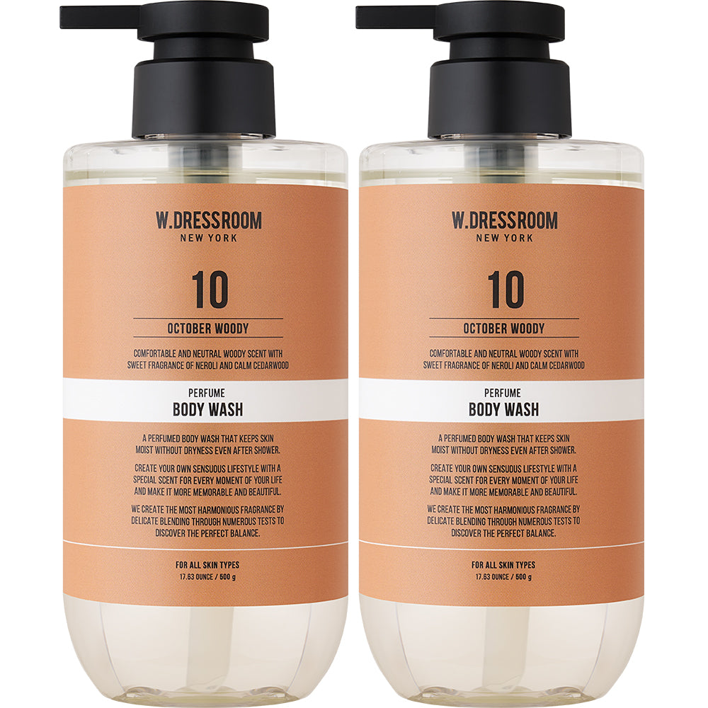 W.Dressroom Perfume Body Wash No.10 October Woody 500g (2 Pack)