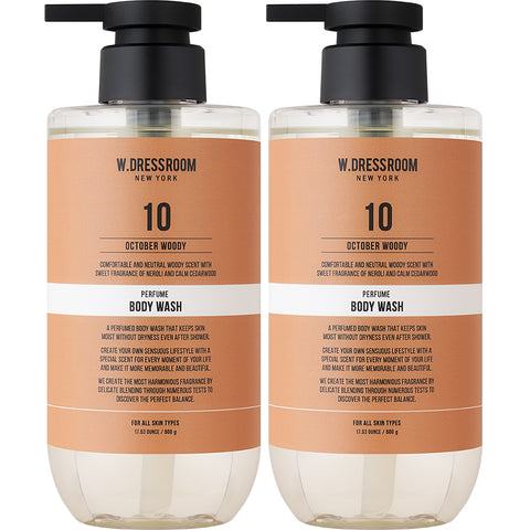 W.Dressroom Perfume Body Wash No.10 October Woody 500g (2 Pack)