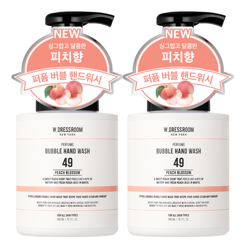 W.Dressroom Perfume Bubble Hand Wash No.49 Peach Blossom 300ml (2 Pack)