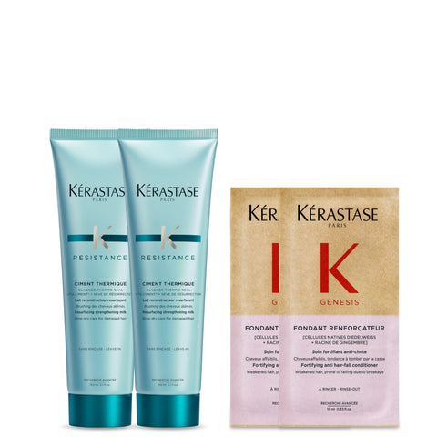 Kerastase Resistance Ciment Thermique Heat Protectant No-Rinse Treatment 150ml Duo Set (+Genesis Conditioner 10ml x2)