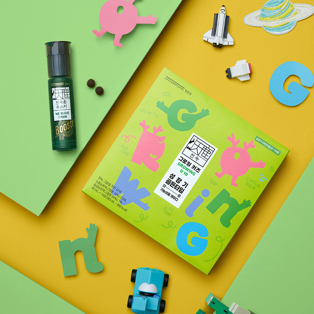 JungKwanJang Cheonnok Growing Kids U10 40ml 14 sachets + Cheonnok Tone Booster 1 Bottle