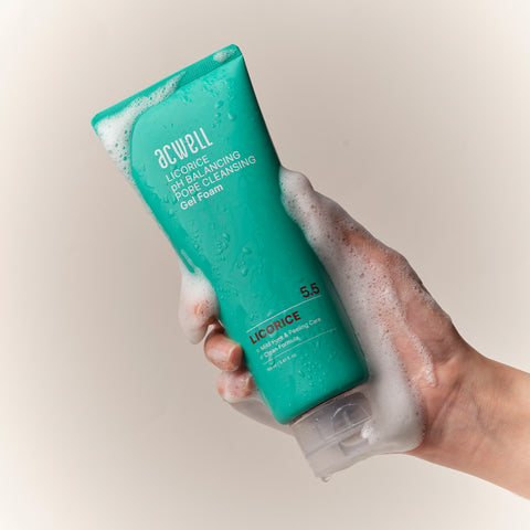 Acwell Licorice pH Cleansing Gel Foam + Bubble-Free Cleansing Gel 2-Piece Set (160ml each)