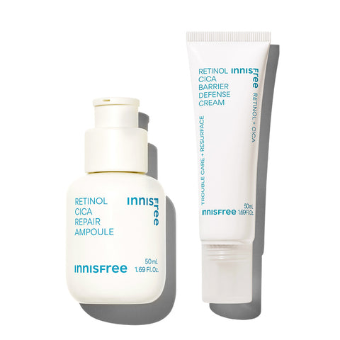 innisfree Retinol Cica Scar Ampoule 50ml + Retinol Cica Barrier Cream 50ml 2-Piece Set