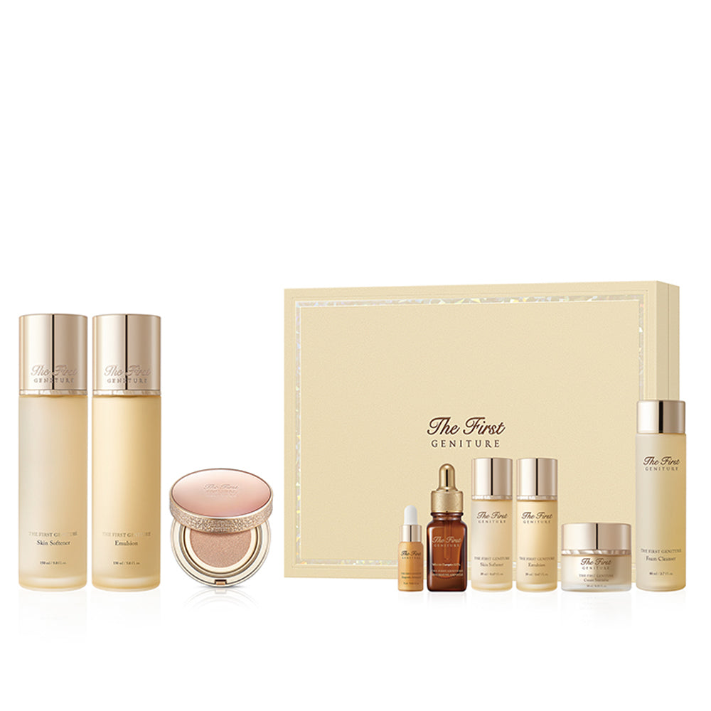OHUI The First Geniture Skin Softener 150ml + Emulsion 145ml + Ampoule Cushion No.01 - 3-Piece Set