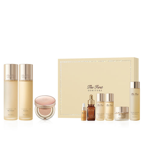 OHUI The First Geniture Skin Softener 150ml + Emulsion 145ml + Ampoule Cushion No.01 - 3-Piece Set