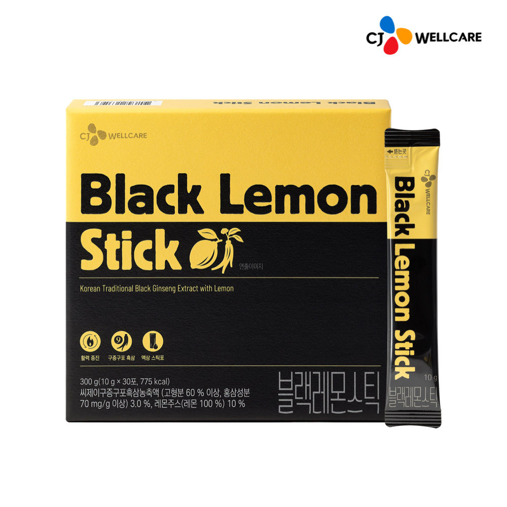 CJ Wellcare Hanppuri Black Lemon Stick (Black Ginseng) - 10g x 10 sticks x 3 (30 sticks)