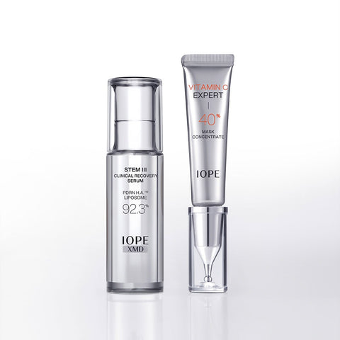 IOPE XMD Stem3 Serum 30ml + Vitamin C 40% Concentrate 15g