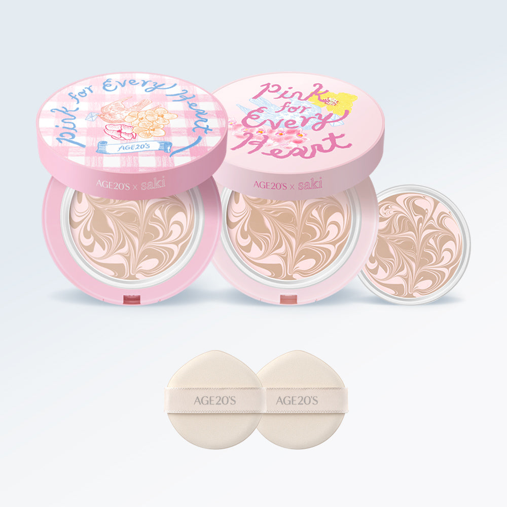 AGE20'S Pink For Every Heart Edition D'Origin Essence Pact Pink Latte 12.5g (Main + Refill + 2 Puffs)