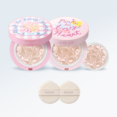 AGE20'S Pink For Every Heart Edition D'Origin Essence Pact Pink Latte 12.5g (Main + Refill + 2 Puffs)