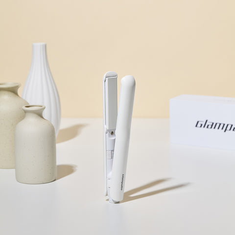 Glampalm Glam Chic OMG Middle-Size Hair Iron White GP105WH
