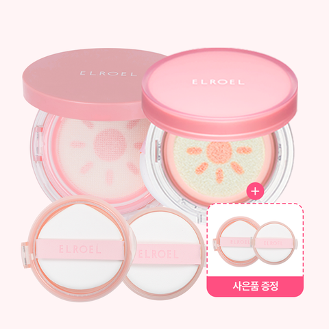 Elroel Strawberry Milk Tone-Up Sun Cushion 15g+25g All-in-One Set