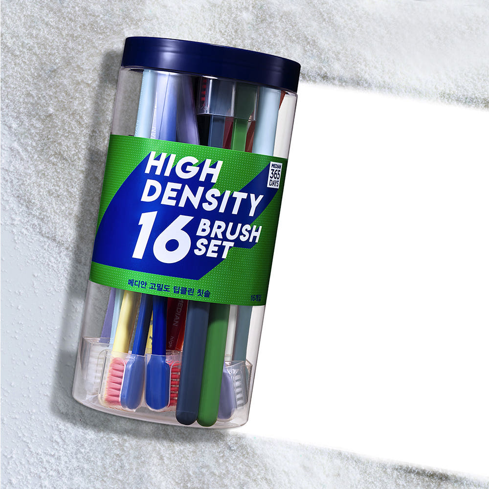 Median 365days High-Density Ultra-Fine Bristle Deep Clean Toothbrush 16-pack