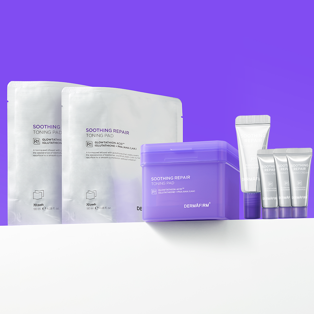 Dermafirm Soothing Repair Toning Pad R4 180ml (70 pads) [1 Full + 2 Refills]