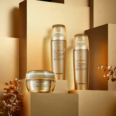 TONYMOLY Intense Care Gold 24K Snail 3-Piece Set (Toner 140ml + Emulsion 140ml + Cream 45ml)