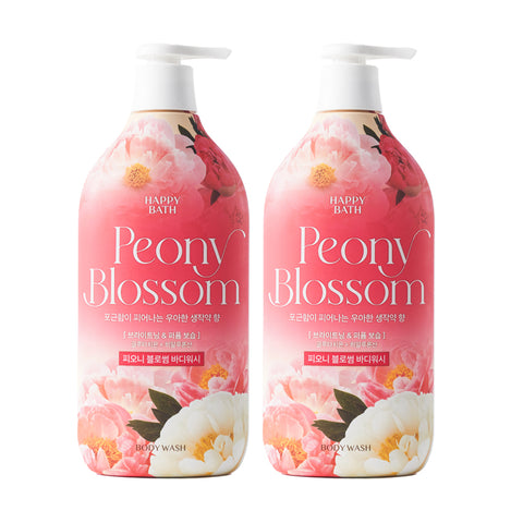 Happy Bath Peach Blossom Perfume Body Wash 900g (2-pack)