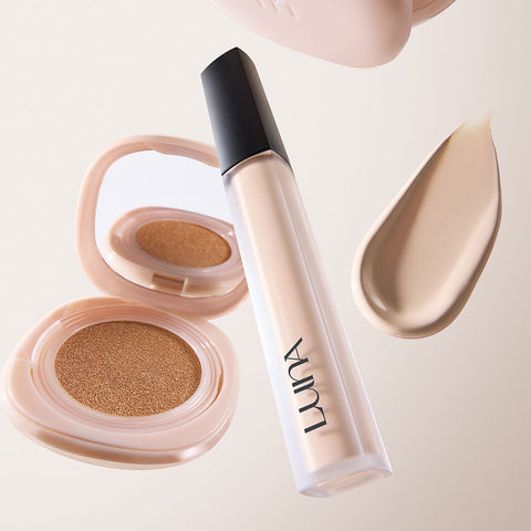 Luna Long-Lasting Conceal Cushion 12g + Refill 12g (Waterfit Glow Puff 5P, Peach Base 5ml)