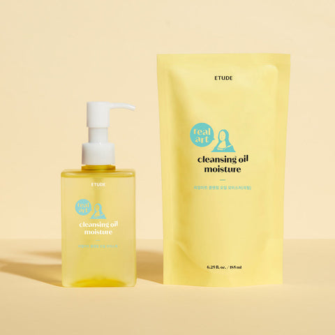 ETUDE Real Art Cleansing Oil Moisture 185ml (Full Size + Refill)