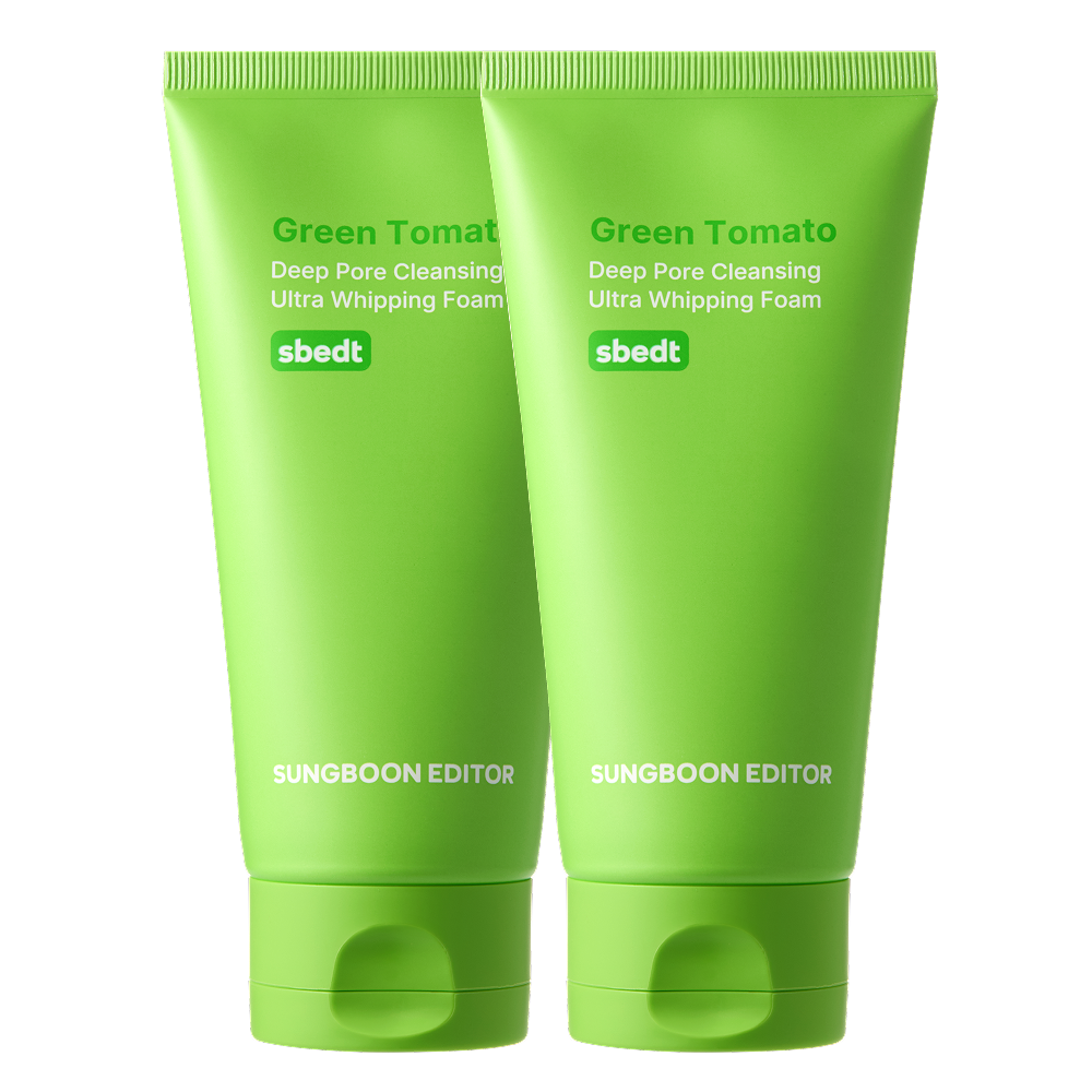 Sungboon Editor  Green Tomato Deep Pore Minimizing Deep Cleansing Whipping Foam 120g (2 pack)
