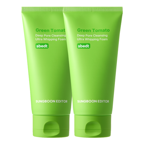 Sungboon Editor  Green Tomato Deep Pore Minimizing Deep Cleansing Whipping Foam 120g (2 pack)
