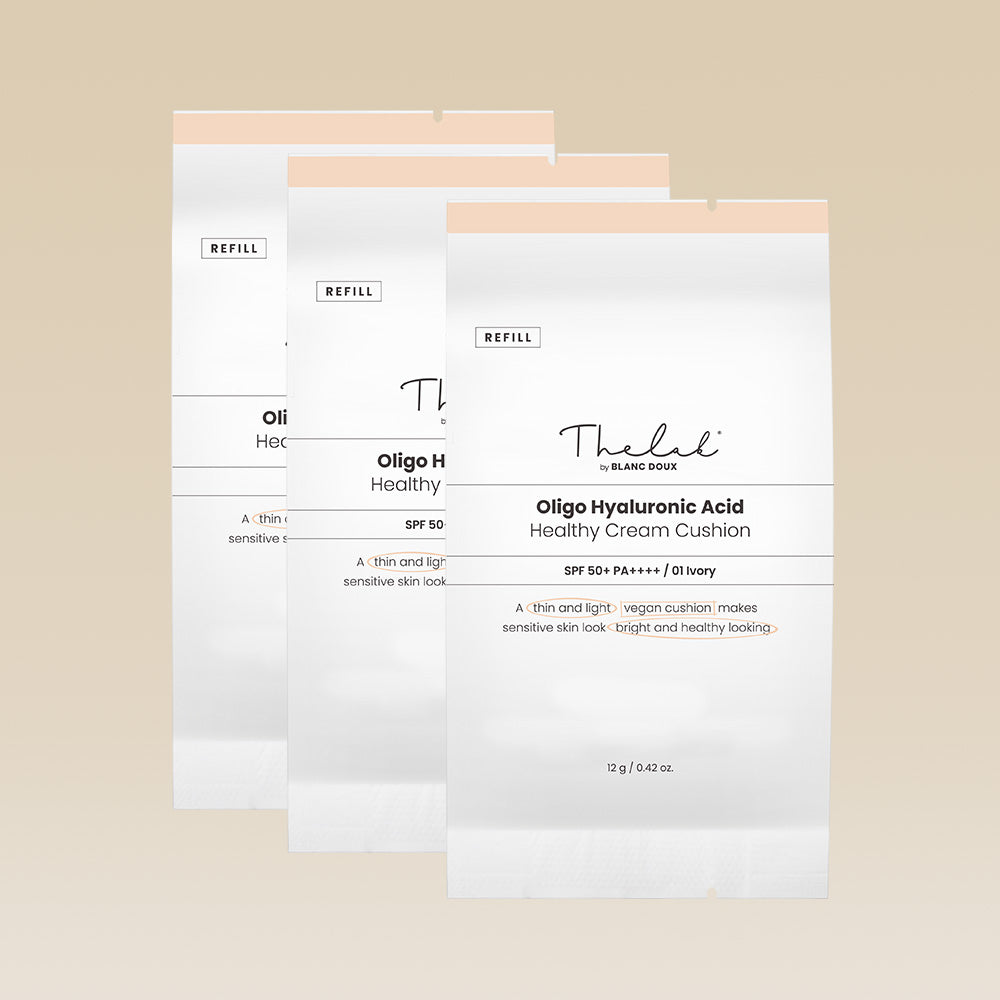 THE LAB by blanc doux Oligo Hyaluronic Healthy Cream Cushion Refill 3-Pack (12 g, SPF50+)