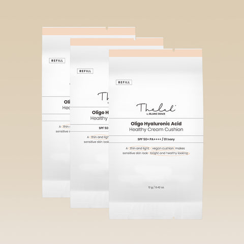 THE LAB by blanc doux Oligo Hyaluronic Healthy Cream Cushion Refill 3-Pack (12 g, SPF50+)