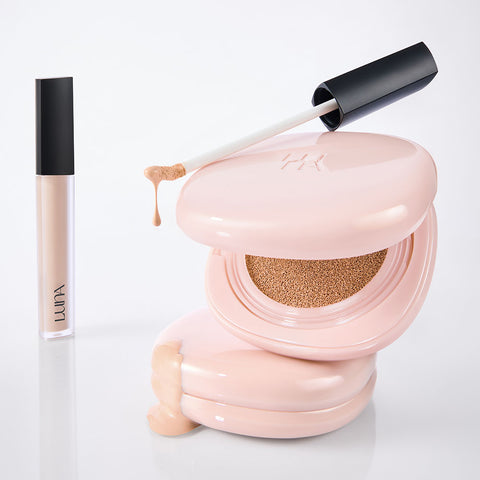 Luna Long-Lasting Conceal Cushion 12g + Refill 12g (Waterfit Glow Puff 5P, Peach Base 5ml)