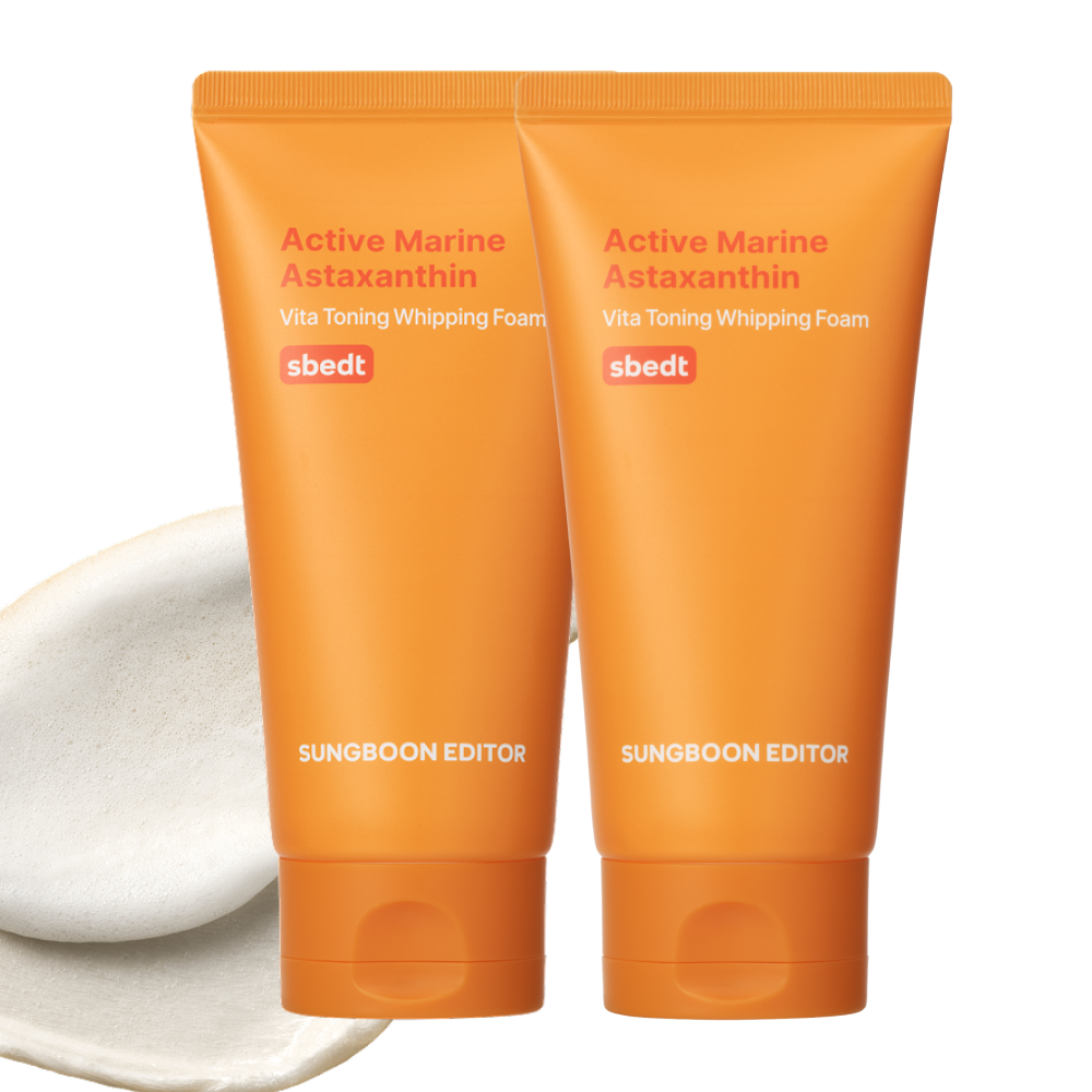 Sungboon Editor Active Marine Astaxanthin Spot-care Whipping Cleansing Foam 120ml (2 pack)