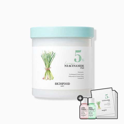 Skinfood Lemongrass Niacinamide Moisture Toner Pads 60P