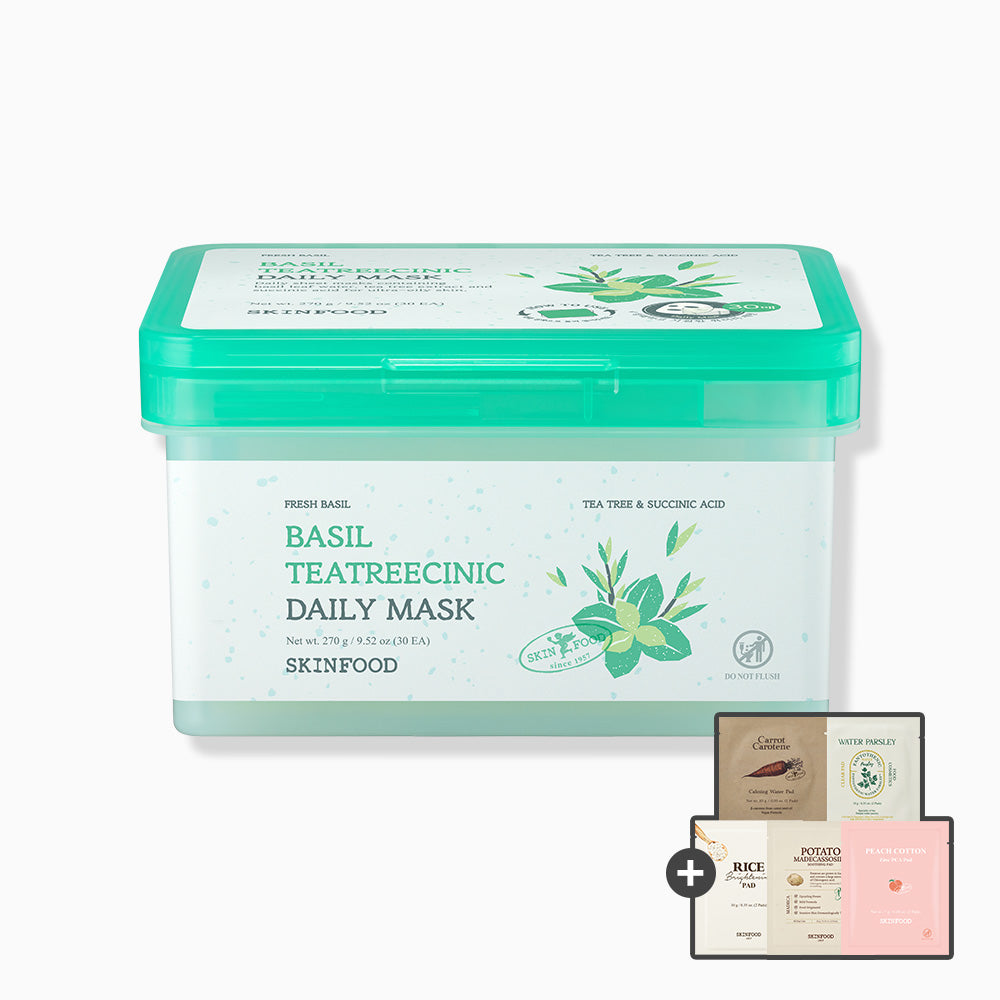 Skinfood Basil Tea Tree Cooling Soothing Daily Mask 30P