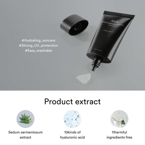 Soonsu Beauty Sedum Hyaluron Sunscreen Protection Tube SPF50 texture close-up