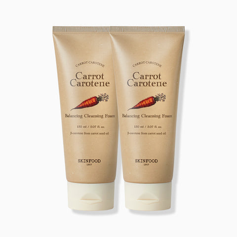 Skinfood Carrot Carotene Balancing Cleansing Moist Foam 150ml (2 Pack)