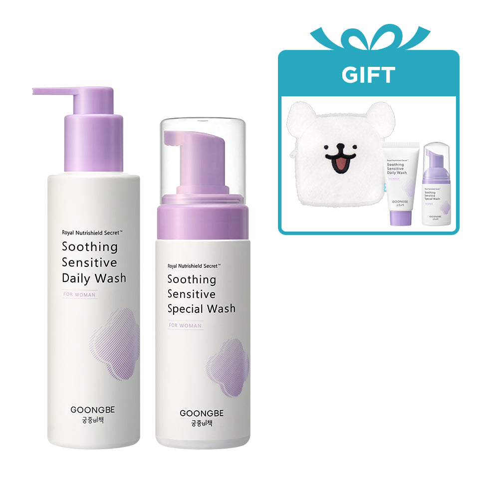 Goongbe Soothing Sensitive Daily Wash 200ml + Soothing Sensitive Special Wash 150ml (Foam)