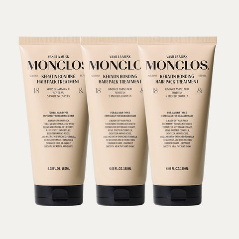 Monclos Keratin Bonding Hair Pack Treatment 180ml (3 Pack)