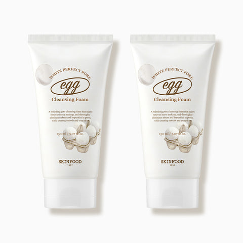 Skinfood Egg White Perfect Pore Cream Cleansing Foam 150ml (2 Pack)