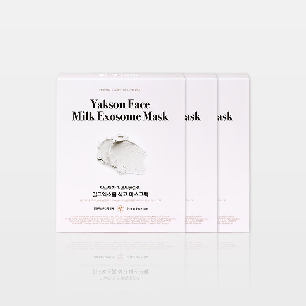 Yakson House Milk Exosome Gypsum Mask Pack (Face & Neck) 5 sheets x 3