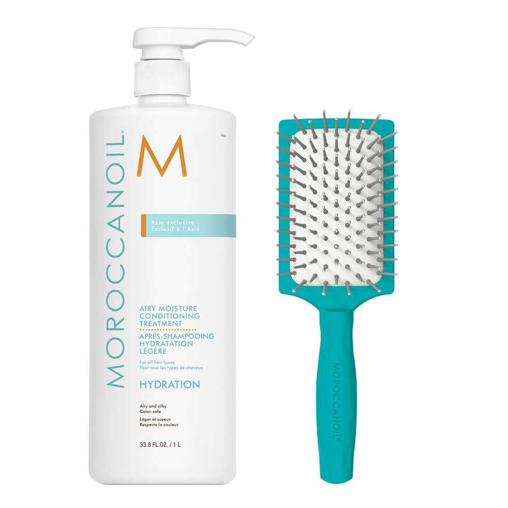 Moroccanoil Airy Moisture Conditioning Treatment 1L + Mini Paddle Brush