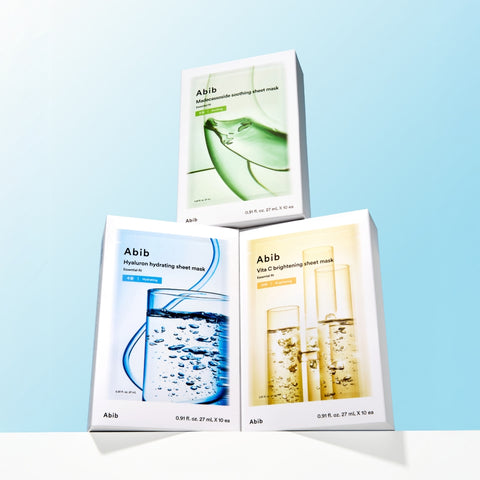 Abib Essential Fit Sheet Mask (3 Types) - 10 Sheets x 3