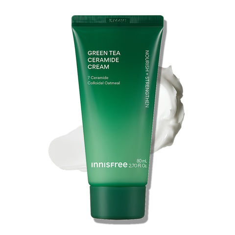 Innisfree Green Tea 2-Piece Set (Ceramide Cream 80ml + Green Tea Seed Hyaluronic Acid Cream 80ml Tube)