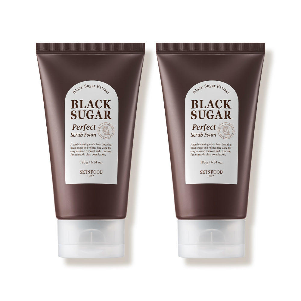Skinfood Black Sugar Perfect Smooth Cleansing Scrub Foam 180g (2 pack)