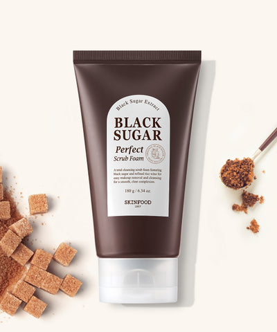 Skinfood Black Sugar Perfect Smooth Cleansing Scrub Foam 180g (2 pack)