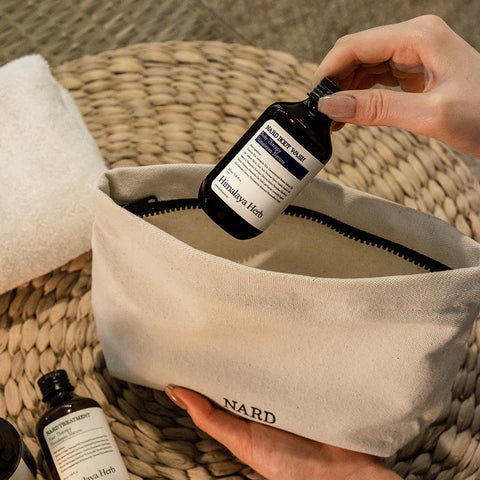 Nard Travel Toiletry 5-Piece Amenity Set Travel Kit (Shampoo, Body Wash, Rinse, Foam Cleanser, Travel Pouch)