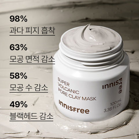 Innisfree Volcanic Pore 2-Piece Set (Volcanic Pore Dual Mask 110g + Super Volcanic Pore Mask 100ml)