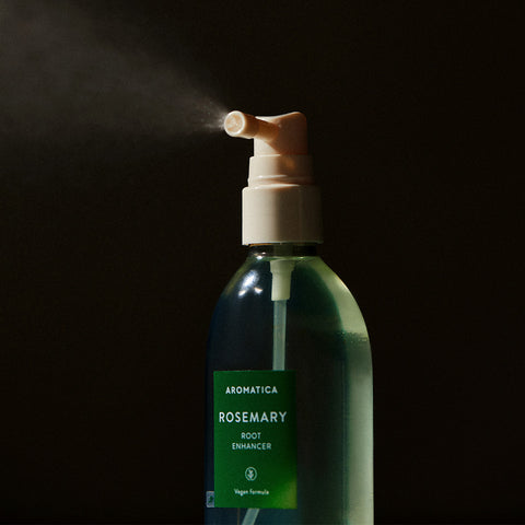 Aromatica Rosemary Root Enhancer 100ml + Wooden Scalp Brush - Rosemary / Tea Tree Set