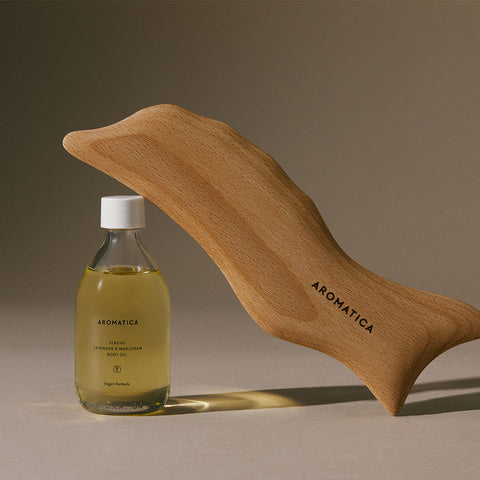 Aromatica Body Oil & Dolphin Gua Sha Massage Set (Surren Body Oil + Massager)