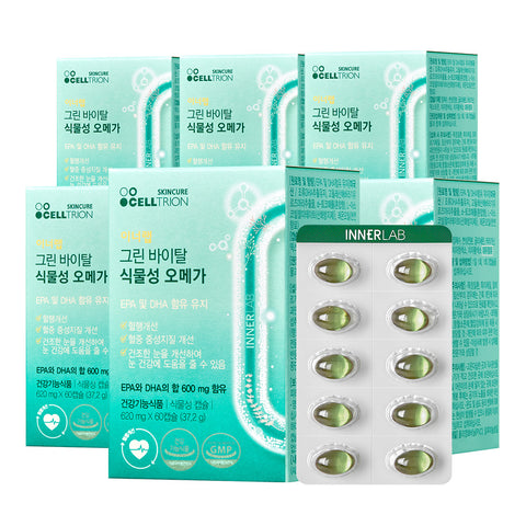 Celltrion InnerLab Green Vital Plant-Based Omega-3 60 Capsules (6 Pack)