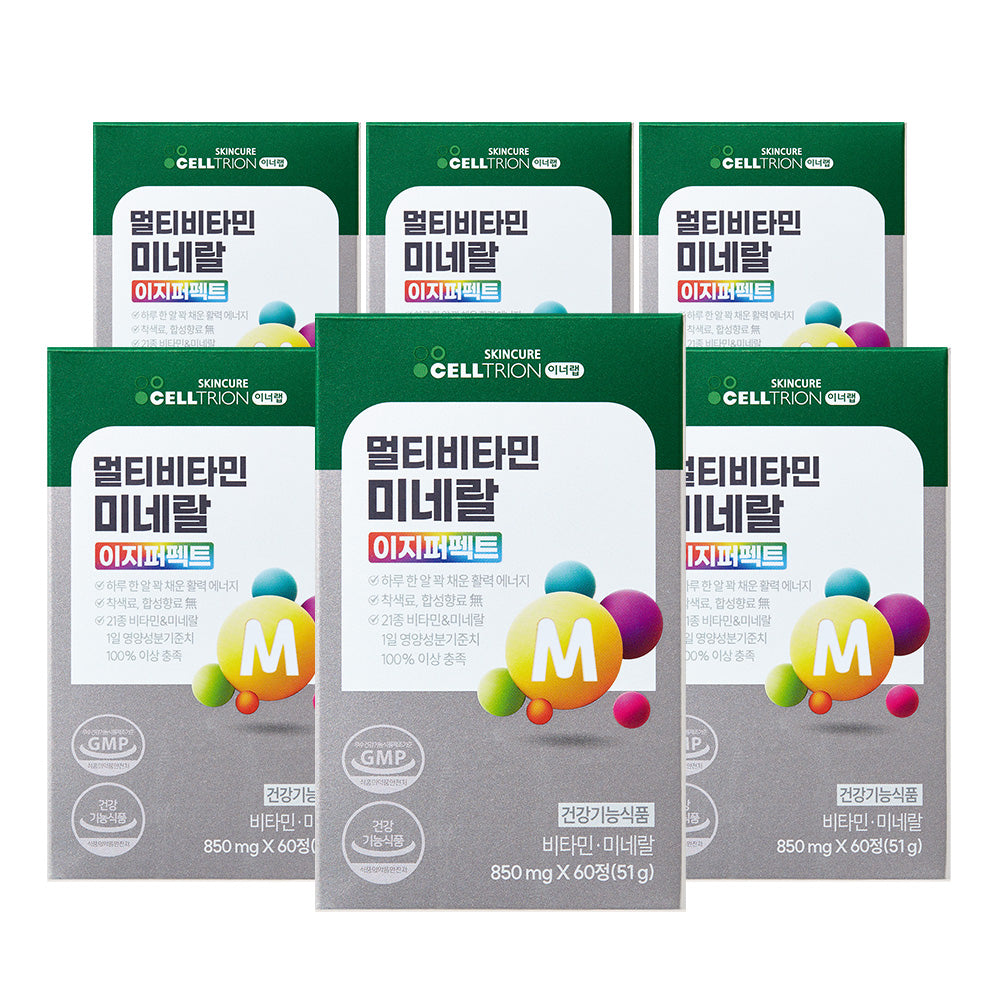 Celltrion InnerLab Multivitamin & Mineral Easy Perfect 850 mg 60 Tablets (Pack of 6)
